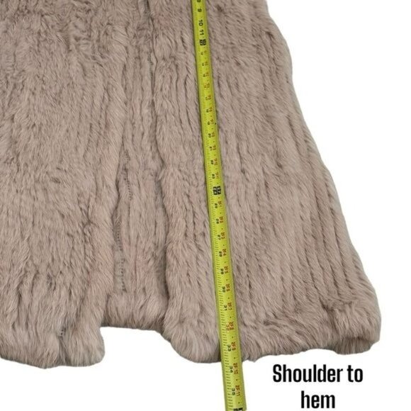 NEW Love Token Genuine Rabbit Fur Color Latte Winter Holiday Cozy Vest Size L - Picture 12 of 12